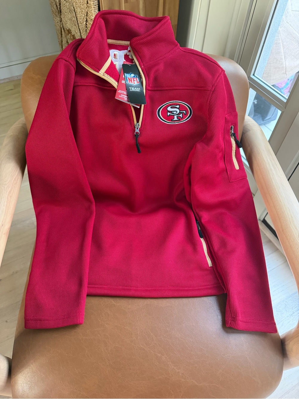 San Francisco 49ers Quarter-Zip Pullover Jacket Small NWT